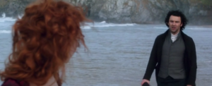 demelza and ross on the beach