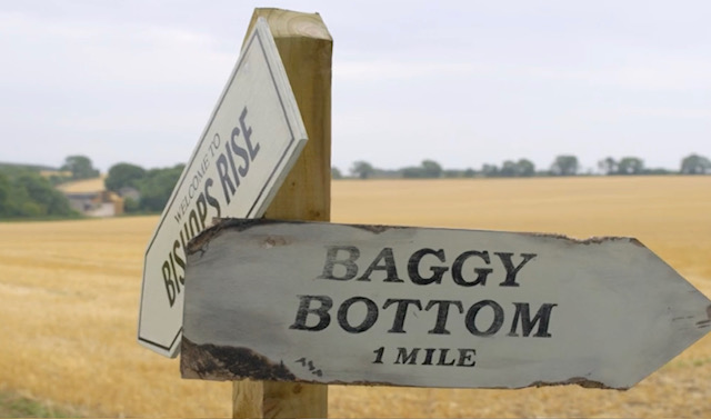 Baggy Bottom sign Sister Boniface Mysteries BritBox